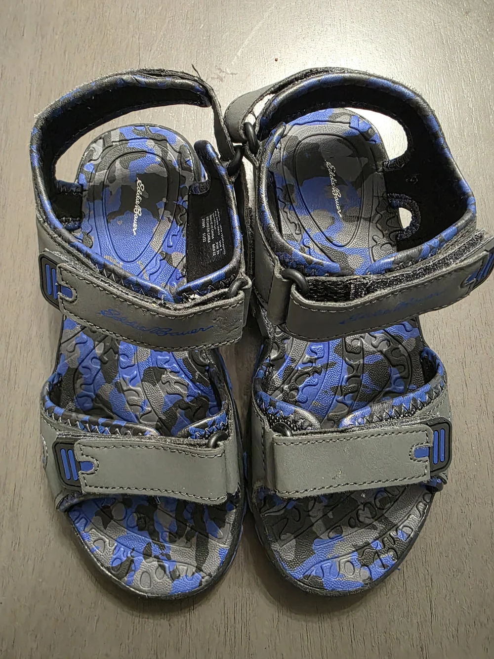 Kids Blue Camo Sandals - Eddie Bauer